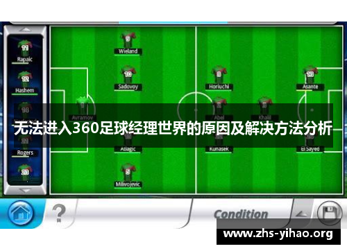 无法进入360足球经理世界的原因及解决方法分析